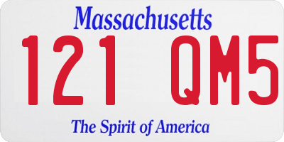 MA license plate 121QM5