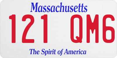 MA license plate 121QM6