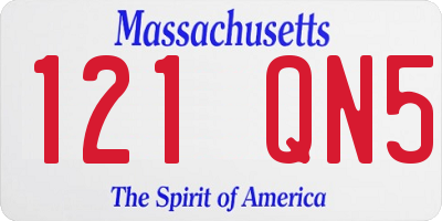MA license plate 121QN5