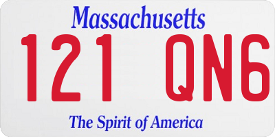 MA license plate 121QN6