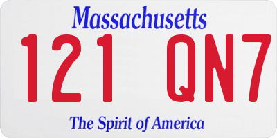 MA license plate 121QN7