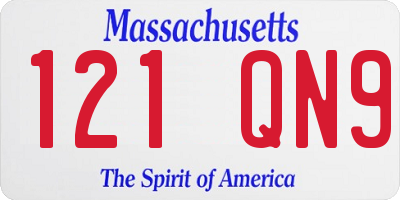 MA license plate 121QN9