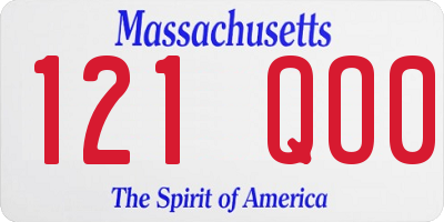 MA license plate 121QO0