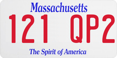 MA license plate 121QP2