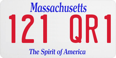 MA license plate 121QR1