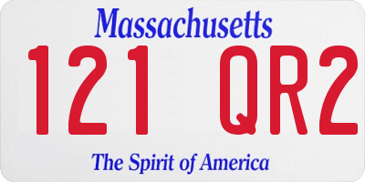 MA license plate 121QR2
