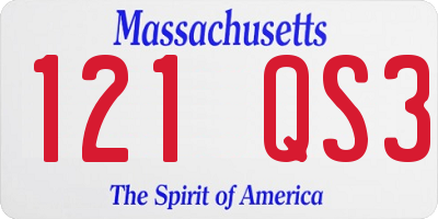 MA license plate 121QS3