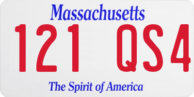 MA license plate 121QS4