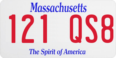 MA license plate 121QS8