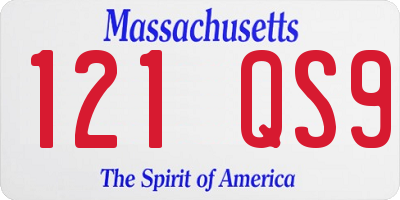 MA license plate 121QS9