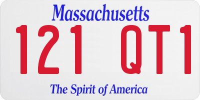 MA license plate 121QT1