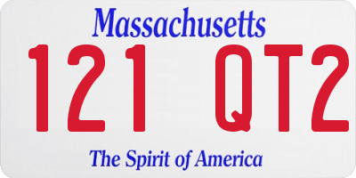MA license plate 121QT2
