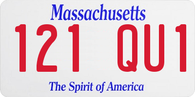 MA license plate 121QU1