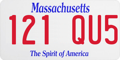 MA license plate 121QU5