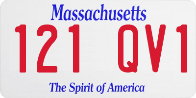 MA license plate 121QV1