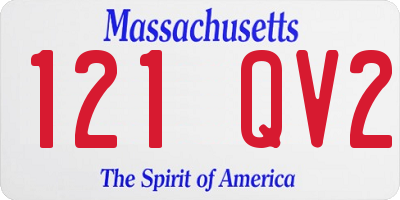 MA license plate 121QV2