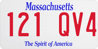 MA license plate 121QV4