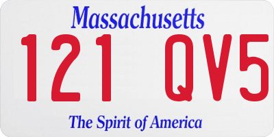 MA license plate 121QV5
