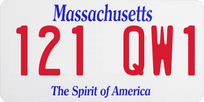 MA license plate 121QW1