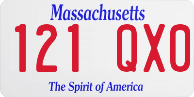 MA license plate 121QX0