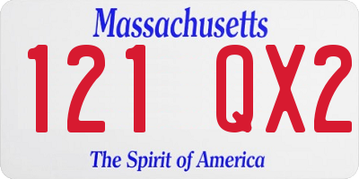 MA license plate 121QX2