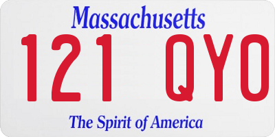 MA license plate 121QY0