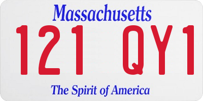 MA license plate 121QY1