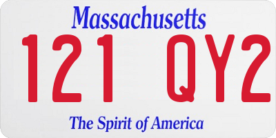 MA license plate 121QY2