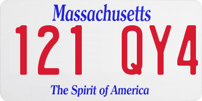 MA license plate 121QY4