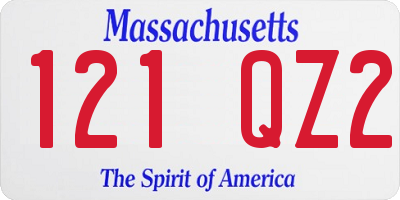 MA license plate 121QZ2