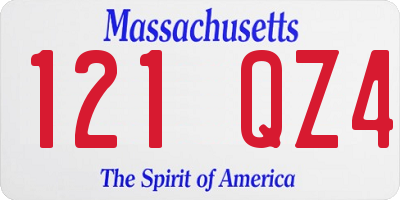 MA license plate 121QZ4