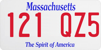 MA license plate 121QZ5