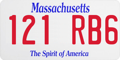 MA license plate 121RB6