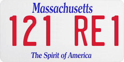 MA license plate 121RE1