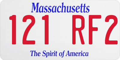 MA license plate 121RF2