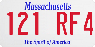 MA license plate 121RF4