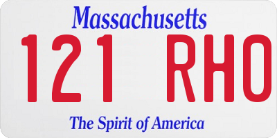 MA license plate 121RH0