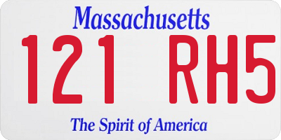 MA license plate 121RH5