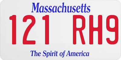 MA license plate 121RH9
