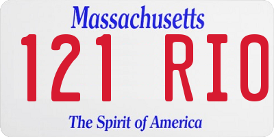MA license plate 121RI0