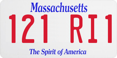 MA license plate 121RI1