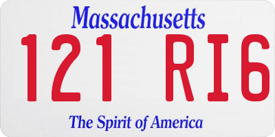 MA license plate 121RI6