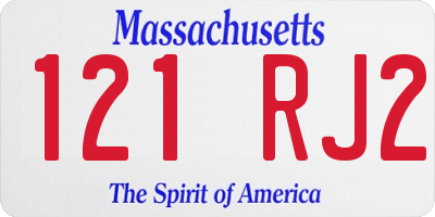 MA license plate 121RJ2