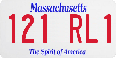 MA license plate 121RL1