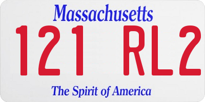 MA license plate 121RL2