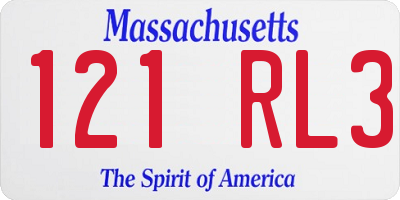 MA license plate 121RL3