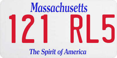 MA license plate 121RL5