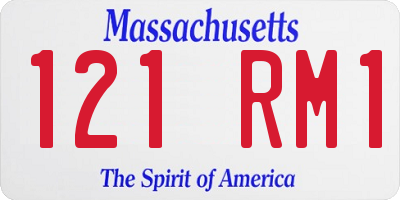 MA license plate 121RM1