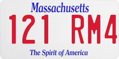 MA license plate 121RM4