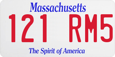 MA license plate 121RM5